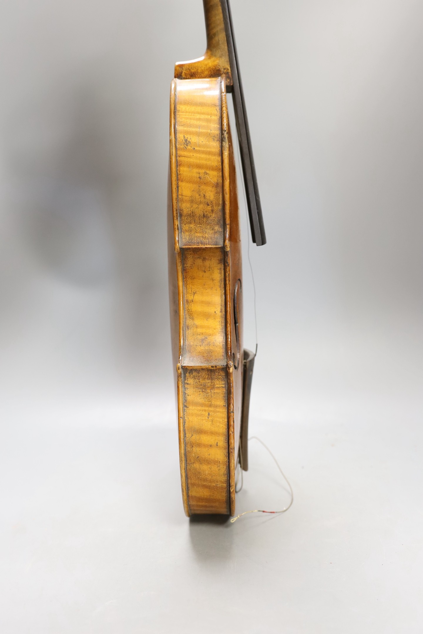 A 19th century French violin, back measurement 33.5cm